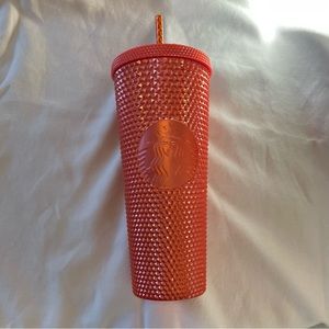 Brand new Starbucks Fall2022 Glossy Pearlized Orange Studded Tumbler Venti